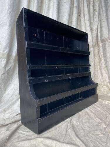 A charming antique 19th century provincial Scottish kitchen painted pine plate rack