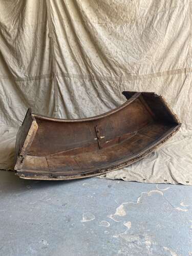 A rare antique 17th century James II elm barrel back tavern settle