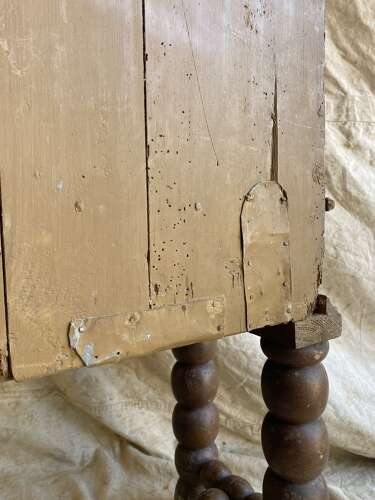 An interesting 19th century antique scumble glaze cupboard on stand