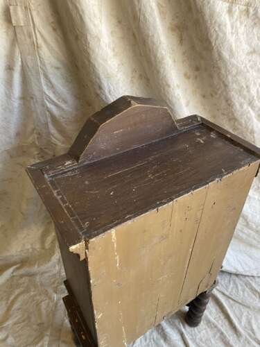 An interesting 19th century antique scumble glaze cupboard on stand