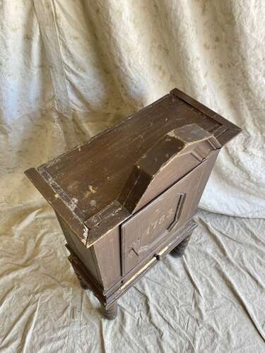 An interesting 19th century antique scumble glaze cupboard on stand