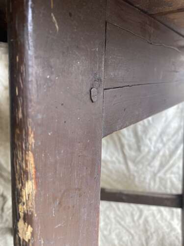 A primitive antique Welsh mid 19th century pine cricket table