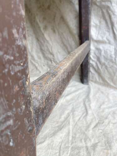 A primitive antique Welsh mid 19th century pine cricket table