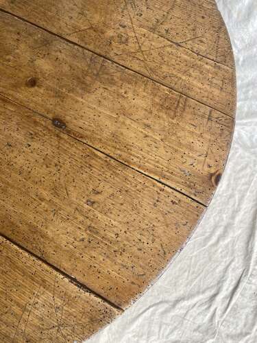 A primitive antique Welsh mid 19th century pine cricket table