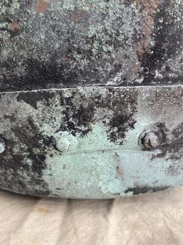 An antique early 19th century riveted copper planter