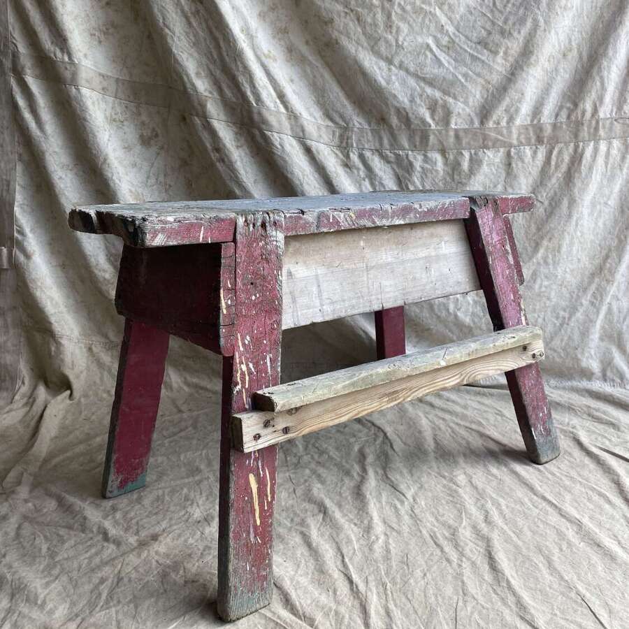 An early 20th century antique rustic Welsh pine sawhorse