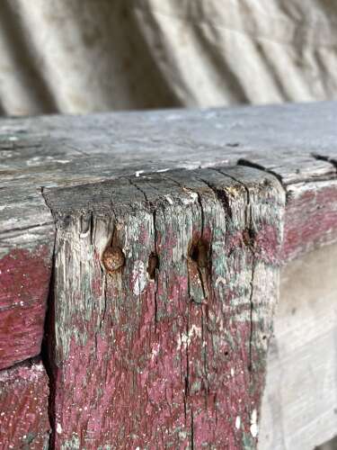 An early 20th century antique rustic Welsh pine sawhorse