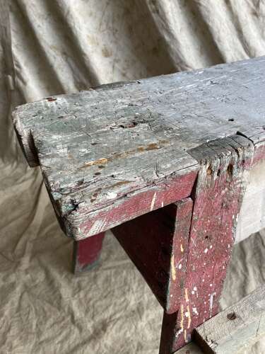 An early 20th century antique rustic Welsh pine sawhorse