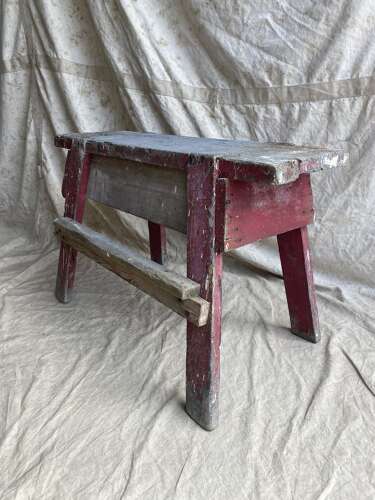 An early 20th century antique rustic Welsh pine sawhorse