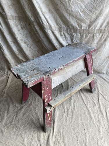 An early 20th century antique rustic Welsh pine sawhorse