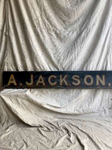 Rare antique Victorian 10ft hand painted wooden Fruiterer shop sign