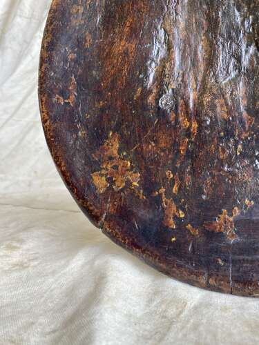 A traditional antique mid 19th century Welsh pole lathe turned dairy stool