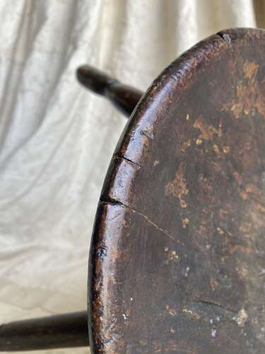 A traditional antique mid 19th century Welsh pole lathe turned dairy stool