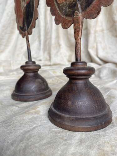A pair of antique 18th century German ecclesiastical procession pole attachments