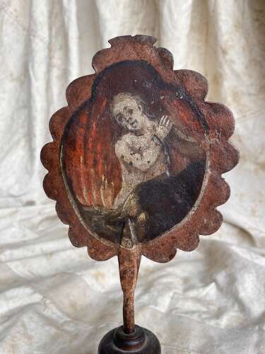 A pair of antique 18th century German ecclesiastical procession pole attachments
