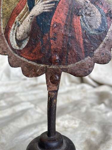A pair of antique 18th century German ecclesiastical procession pole attachments