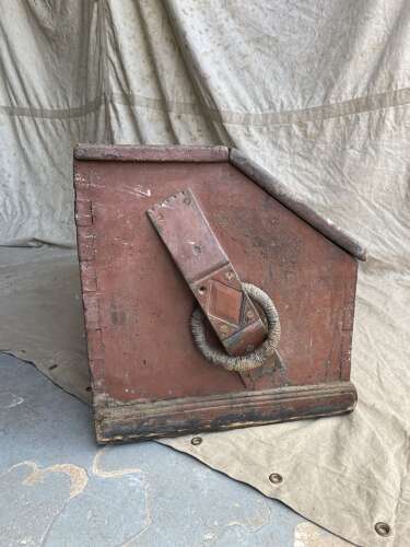 A rare Georgian antique painted pine shipwrights chest