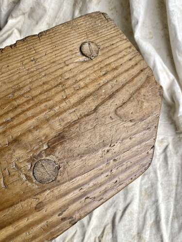 A rustic antique 19th century Welsh pine dairy stool