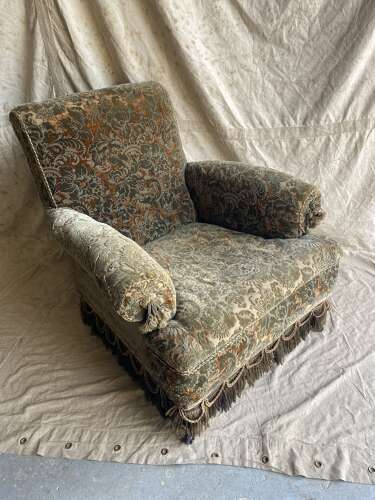 A Scottish antique Victorian Howard style deep seat country house armchair