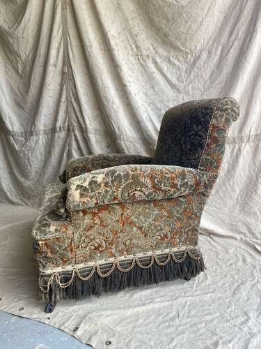 A Scottish antique Victorian Howard style deep seat country house armchair