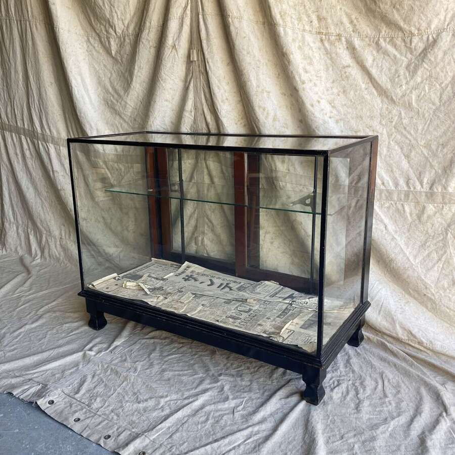 An Edwardian antique glazed small shop display counter
