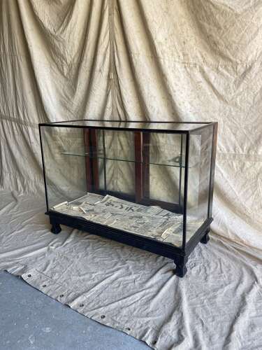 An Edwardian antique glazed small shop display counter