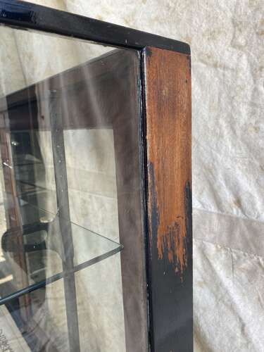 An Edwardian antique glazed small shop display counter