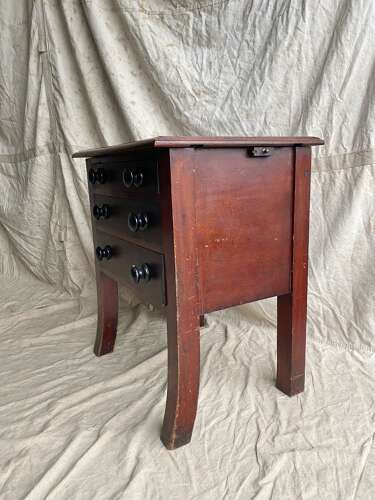A large 19th century antique mahogany Bookbinder's book press table