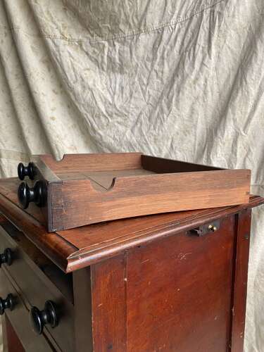 A large 19th century antique mahogany Bookbinder's book press table