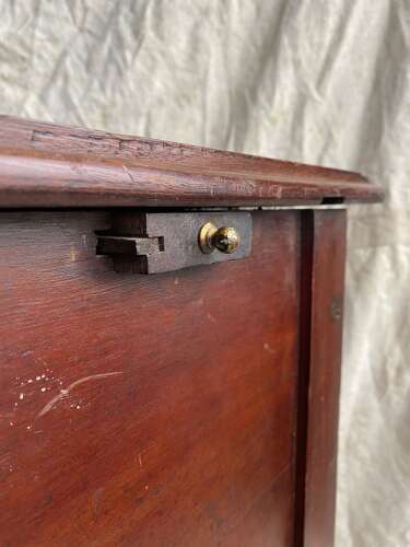 A large 19th century antique mahogany Bookbinder's book press table