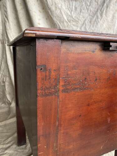 A large 19th century antique mahogany Bookbinder's book press table