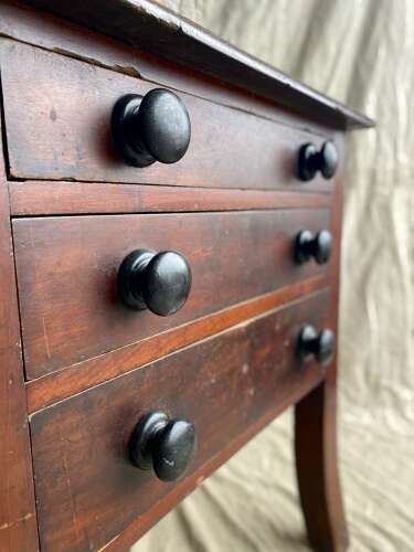 A large 19th century antique mahogany Bookbinder's book press table