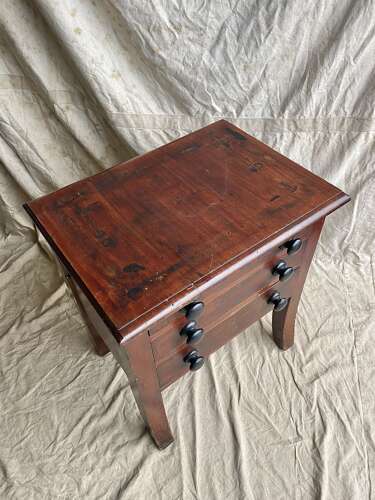 A large 19th century antique mahogany Bookbinder's book press table