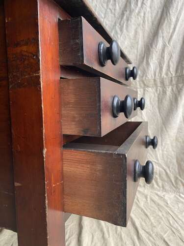 A large 19th century antique mahogany Bookbinder's book press table
