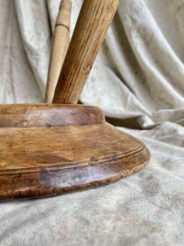 A mid 19th century antique Welsh pole lathe turned dairy stool