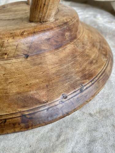 A mid 19th century antique Welsh pole lathe turned dairy stool