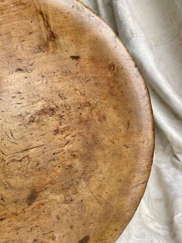 A mid 19th century antique Welsh pole lathe turned dairy stool