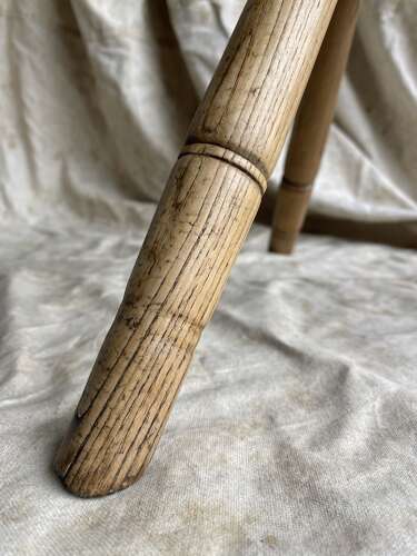 A mid 19th century antique Welsh pole lathe turned dairy stool