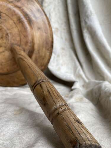 A mid 19th century antique Welsh pole lathe turned dairy stool