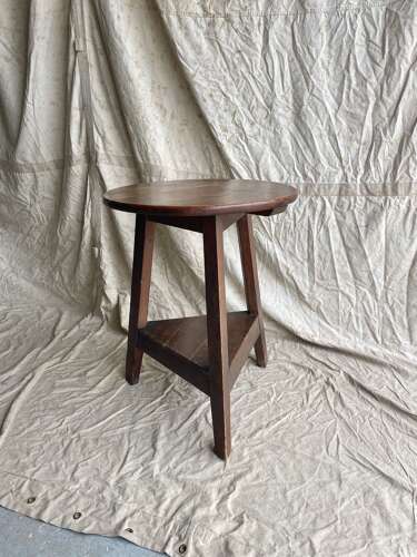 A late 19th century antique Welsh scumble painted pine cricket table