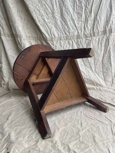 A late 19th century antique Welsh scumble painted pine cricket table