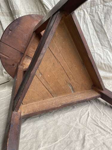 A late 19th century antique Welsh scumble painted pine cricket table