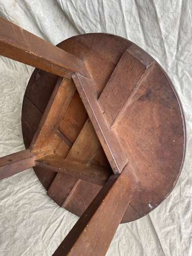 A late 19th century antique Welsh scumble painted pine cricket table