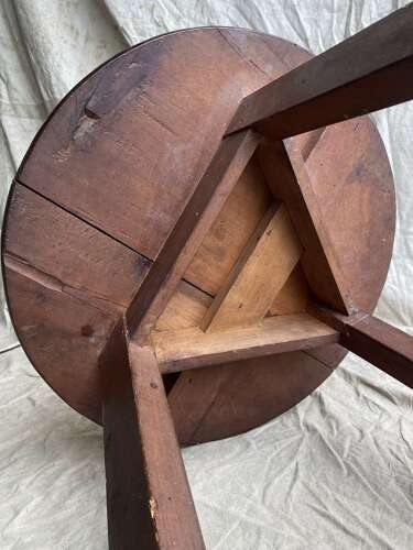 A late 19th century antique Welsh scumble painted pine cricket table