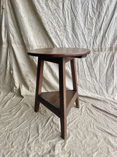 A late 19th century antique Welsh scumble painted pine cricket table