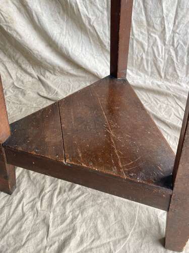 A late 19th century antique Welsh scumble painted pine cricket table