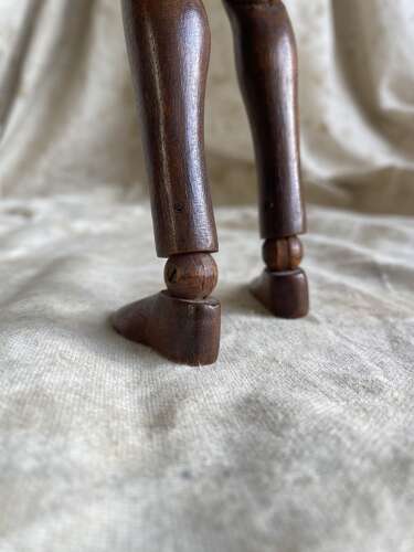 An antique early 20th century Italian wooden artist's articulated lay figure mannequin