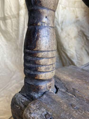 A unique Georgian antique pine folk art settle
