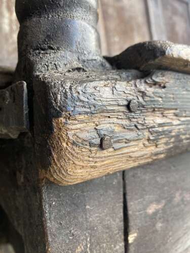 A unique Georgian antique pine folk art settle