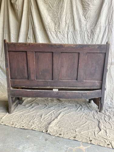 A unique Georgian antique pine folk art settle